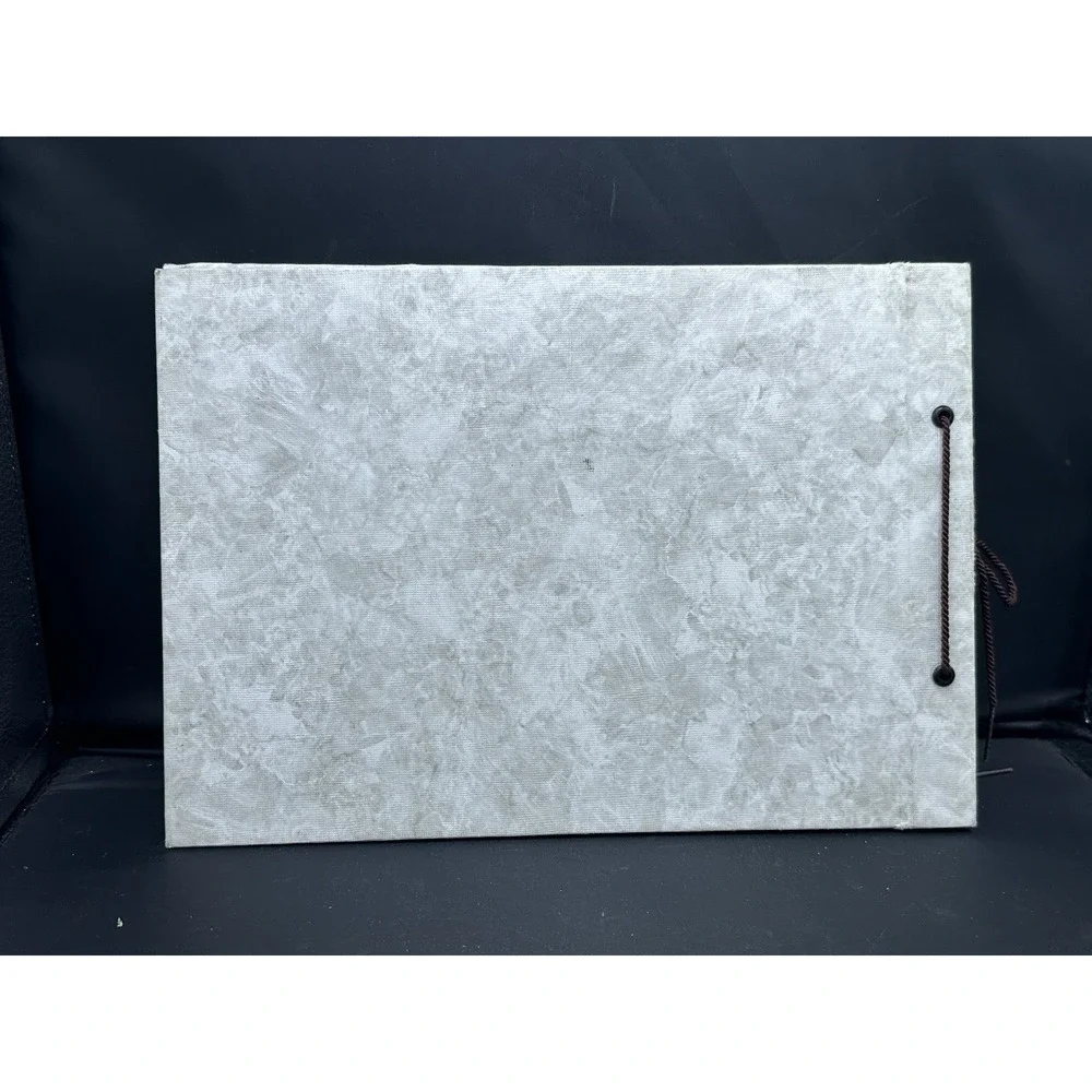Vintage Springfield‎ Photo Album White Marble 14pgs black album paper